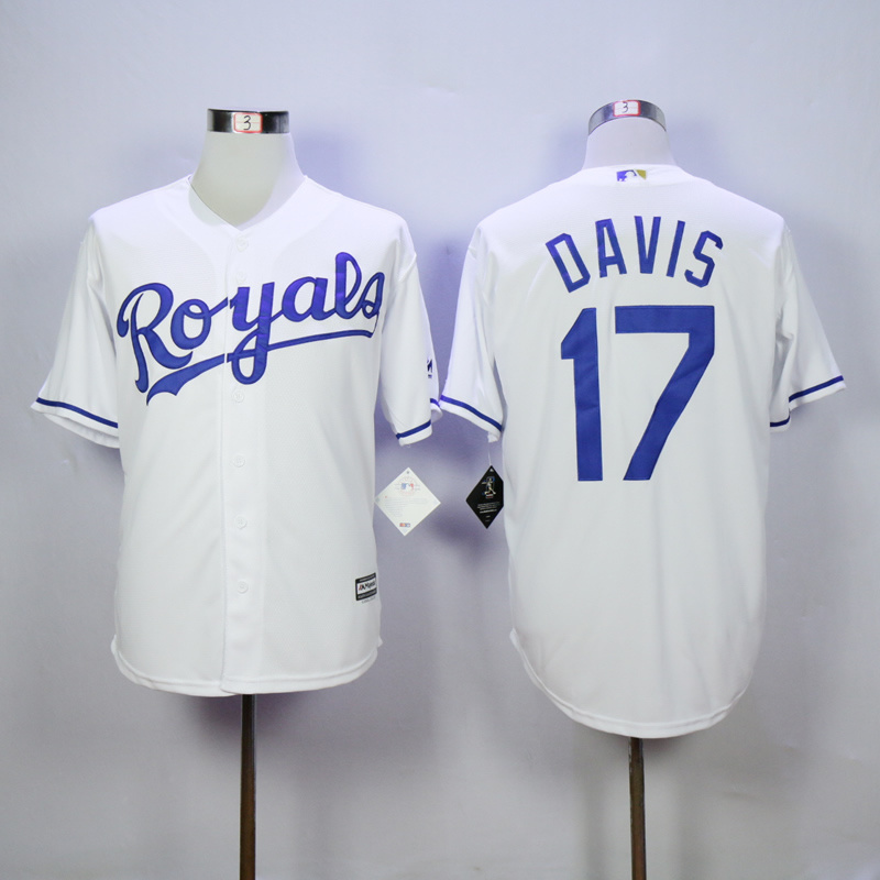 Men Kansas City Royals #17 Davis White MLB Jerseys
